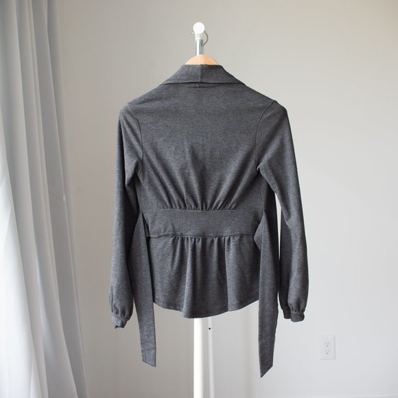 Bija Grey cotton tie sweater/jacket SZ small - Picture 5 of 11